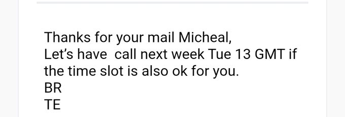 Screenshot of a positive reply received from a prospect by email